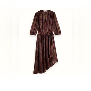 Scotch & Soda Burgundy Asymmetrical Dress